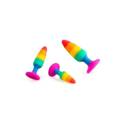 Зображення Силіконова анальна пробка Wooomy Hiperloo Silicone Rainbow Plug