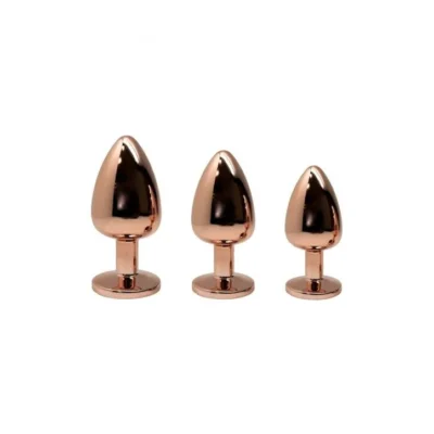 Зображення Металева анальна пробка Wooomy Tralalo Rose Gold Metal Plug Magenta L