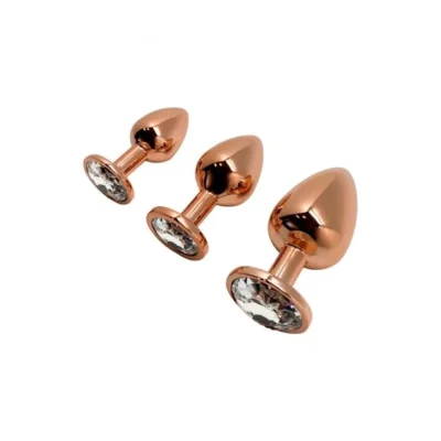 Зображення Металева анальна пробка Wooomy Tralalo Rose Gold Metal Plug Size L
