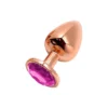 Зображення Металева анальна пробка Wooomy Tralalo Rose Gold Metal Plug Magenta M