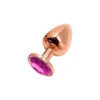 Металева анальна пробка Wooomy Tralalo Rose Gold Metal Plug Magenta S