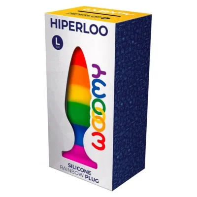 Зображення Силіконова анальна пробка Wooomy Hiperloo Silicone Rainbow Plug L