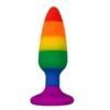 Зображення Силіконова анальна пробка Wooomy Hiperloo Silicone Rainbow Plug L
