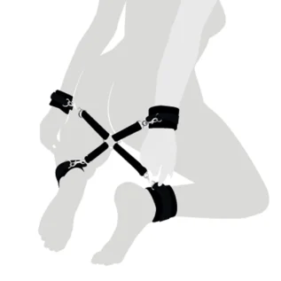 Хрестовина з натуральної шкіри Art of Sex – 4 Way Connector чорний