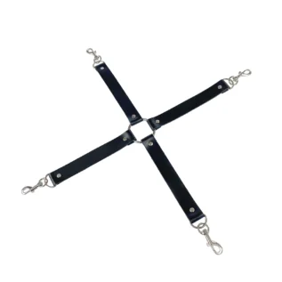 Alternative view of Хрестовина з натуральної шкіри Art of Sex – 4 Way Connector чорний
