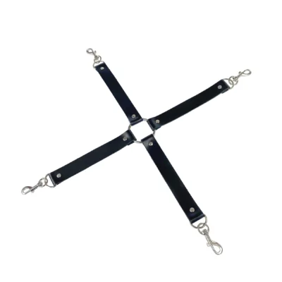 Alternative view of Хрестовина з натуральної шкіри Art of Sex – 4 Way Connector чорний