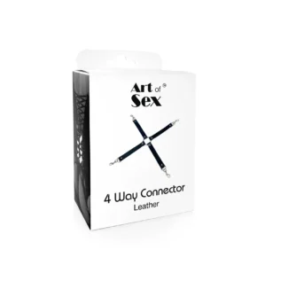 Хрестовина з натуральної шкіри Art of Sex – 4 Way Connector чорний 9 Хрестовина з натуральної шкіри Art of Sex – 4 Way Connector чорний - Зображення 4