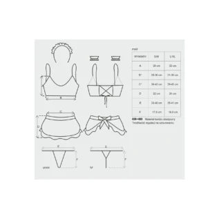 Зображення Атласний еротичний костюм покоївки Maid set S/M
