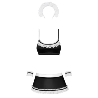 Зображення Атласний еротичний костюм покоївки Maid set S/M