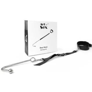 Alternative view of Анальний гак 2 із нашийником з натуральної шкіри Art of Sex - Anal hook