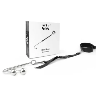 Alternative view of Анальний гак 3 із нашийником з натуральної шкіри Art of Sex - Anal hook
