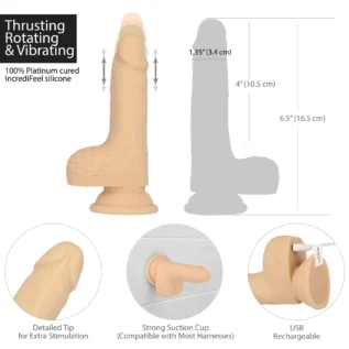 Зображення Фалоімітатор-пульсатор Naked Addiction 6.5″ Thrusting Dong With Remote