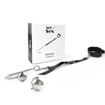 Alternative view of Анальний гак 4 із нашийником з натуральної шкіри Art of Sex - Anal hook