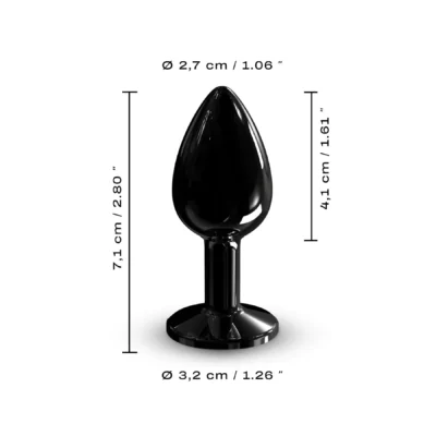 Зображення Металева анальна пробка з кристалом Dorcel Diamond Plug Black S