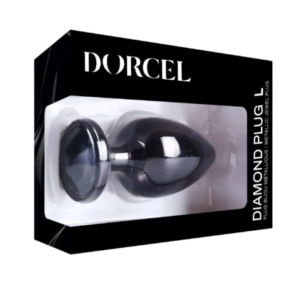 Зображення Металева анальна пробка з кристалом Dorcel Diamond Plug Black L