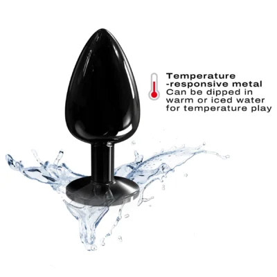 Зображення Металева анальна пробка з кристалом Dorcel Diamond Plug Black L