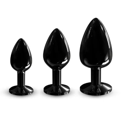 Зображення Металева анальна пробка з кристалом Dorcel Diamond Plug Black L