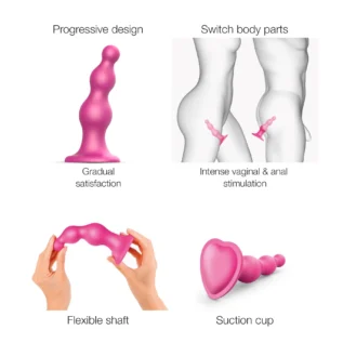 Alternative view of Насадка для страпона Strap-On-Me Dildo Plug Beads Framboise Metallic