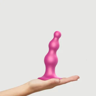 Насадка для страпона Strap-On-Me Dildo Plug Beads Framboise Metallic - Зображення 3
