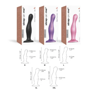 Зображення Насадка для страпона Strap-On-Me Dildo Plug Curvy Dragee Metallic M