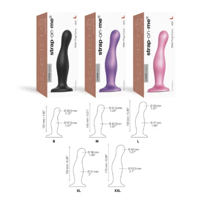 Зображення Насадка для страпона Strap-On-Me Dildo Plug Curvy Dragee Metallic M