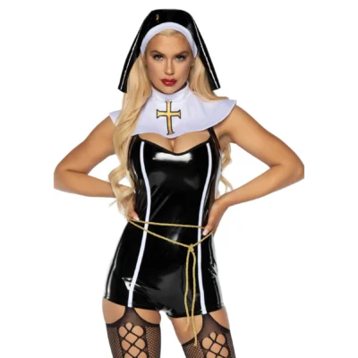 Вініловий костюм черниці Leg Avenue Sinful Sister