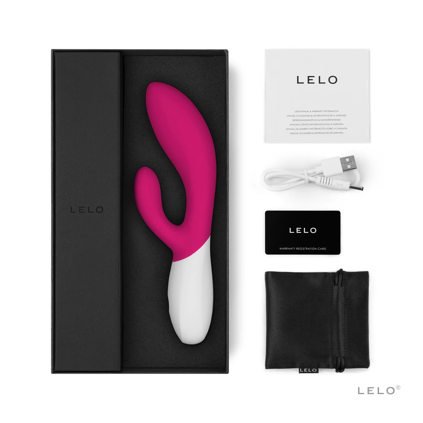 Вібратор-кролик LELO Ina Wave 2 Cerise 4 Вібратор-кролик LELO Ina Wave 2 Cerise - Зображення 2