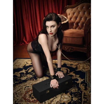 Зображення Розкішний нашийник з повідцем Zalo Collar & Leash Set Black