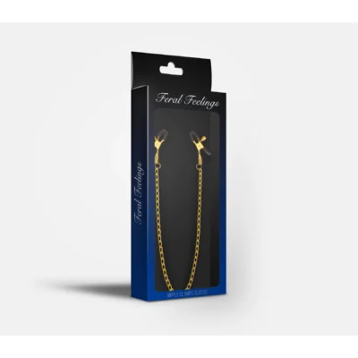 Затискачі для сосків з ланцюжком Feral Feelings - Nipple clamps Classic золото/чорний 5 Зображення Затискачі для сосків з ланцюжком Feral Feelings - Nipple clamps Classic золото/чорний