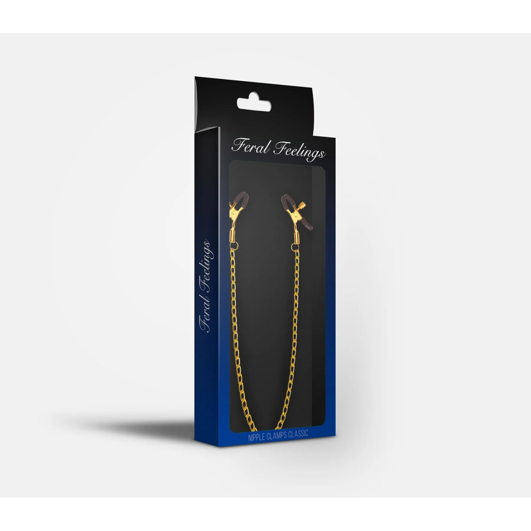 Затискачі для сосків з ланцюжком Feral Feelings - Nipple clamps Classic золото/чорний 4 Затискачі для сосків з ланцюжком Feral Feelings - Nipple clamps Classic золото/чорний - Зображення 2
