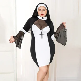Еротичний костюм черниці JSY "Грішниця Лола" Plus Size 12 Зображення Еротичний костюм черниці JSY "Грішниця Лола" Plus Size