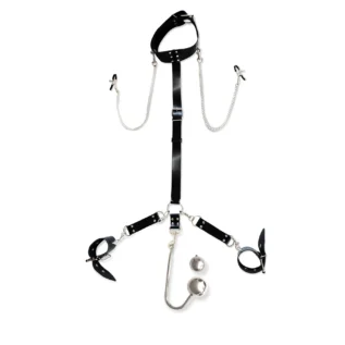 Бондажний набір з металевим анальним гаком Art of Sex Beatrice Bondage set with anal hook №4