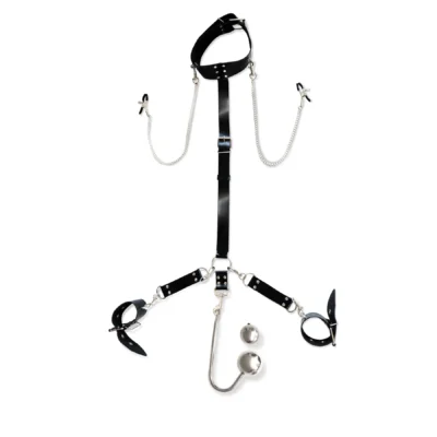 Бондажний набір з металевим анальним гаком Art of Sex Beatrice Bondage set with anal hook №4