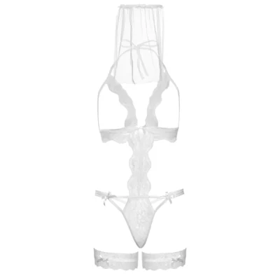 Костюм нареченої Leg Avenue G-string teddy, veil & garter 10 Зображення Костюм нареченої Leg Avenue G-string teddy, veil & garter
