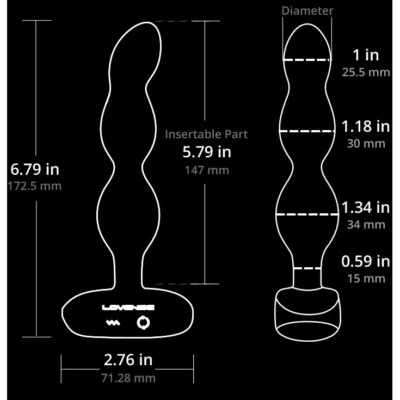 Зображення Анальне смарт-намисто з вібрацією та обертанням Lovense Ridge