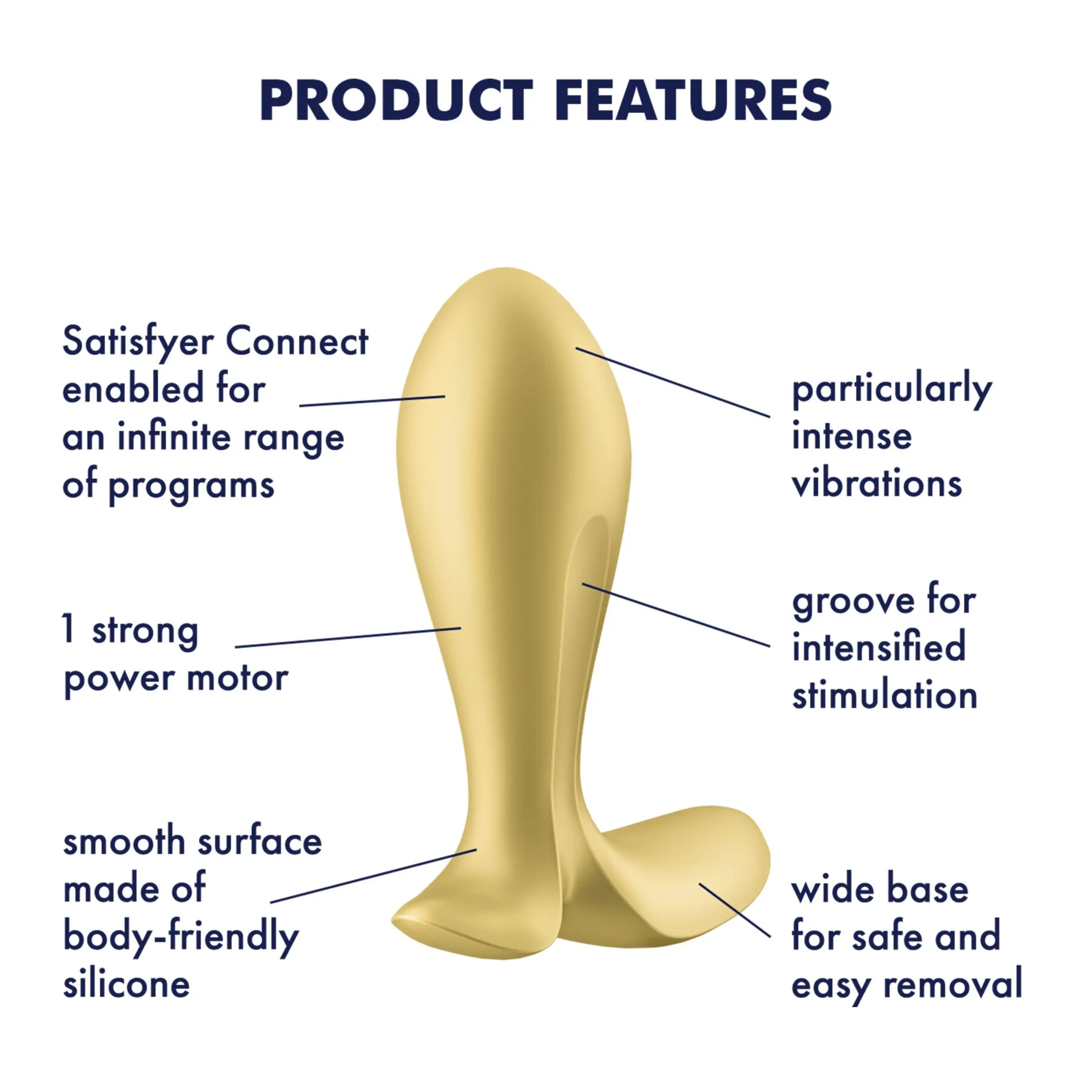 Анальна смарт-пробка з вібрацією Satisfyer Intensity Plug Gold 8 Анальна смарт-пробка з вібрацією Satisfyer Intensity Plug Gold - Зображення 6