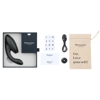 Зображення Подвійний вакуумний кліторальний стимулятор з вібрацією Womanizer Duo 2 - Black