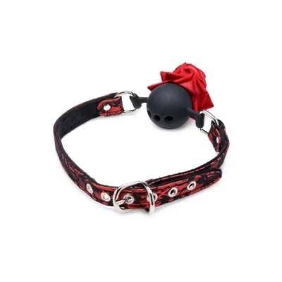 Кляп з трояндою Master Series: Eye-Catching Ball Gag With Rose чорно-червоний 13 Зображення Кляп з трояндою Master Series: Eye-Catching Ball Gag With Rose чорно-червоний