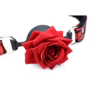 Кляп з трояндою Master Series: Eye-Catching Ball Gag With Rose чорно-червоний 12 Кляп з трояндою Master Series: Eye-Catching Ball Gag With Rose чорно-червоний - Зображення 3