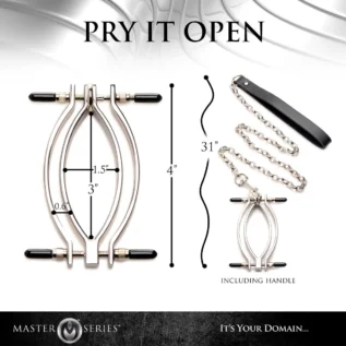 Затискач для статевих губ Master Series: Pussy Tugger Adjustable Vagina Clamp with Chain 15 Затискач для статевих губ Master Series: Pussy Tugger Adjustable Vagina Clamp with Chain - Зображення 5
