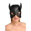 Маска з рогами Master Series: Dungeon Demon Bondage Mask with Horns