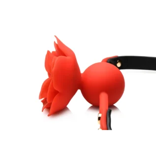 Силіконовий кляп з трояндою Master Series: Blossom Silicone Gag – Red 15 Силіконовий кляп з трояндою Master Series: Blossom Silicone Gag – Red - Зображення 4