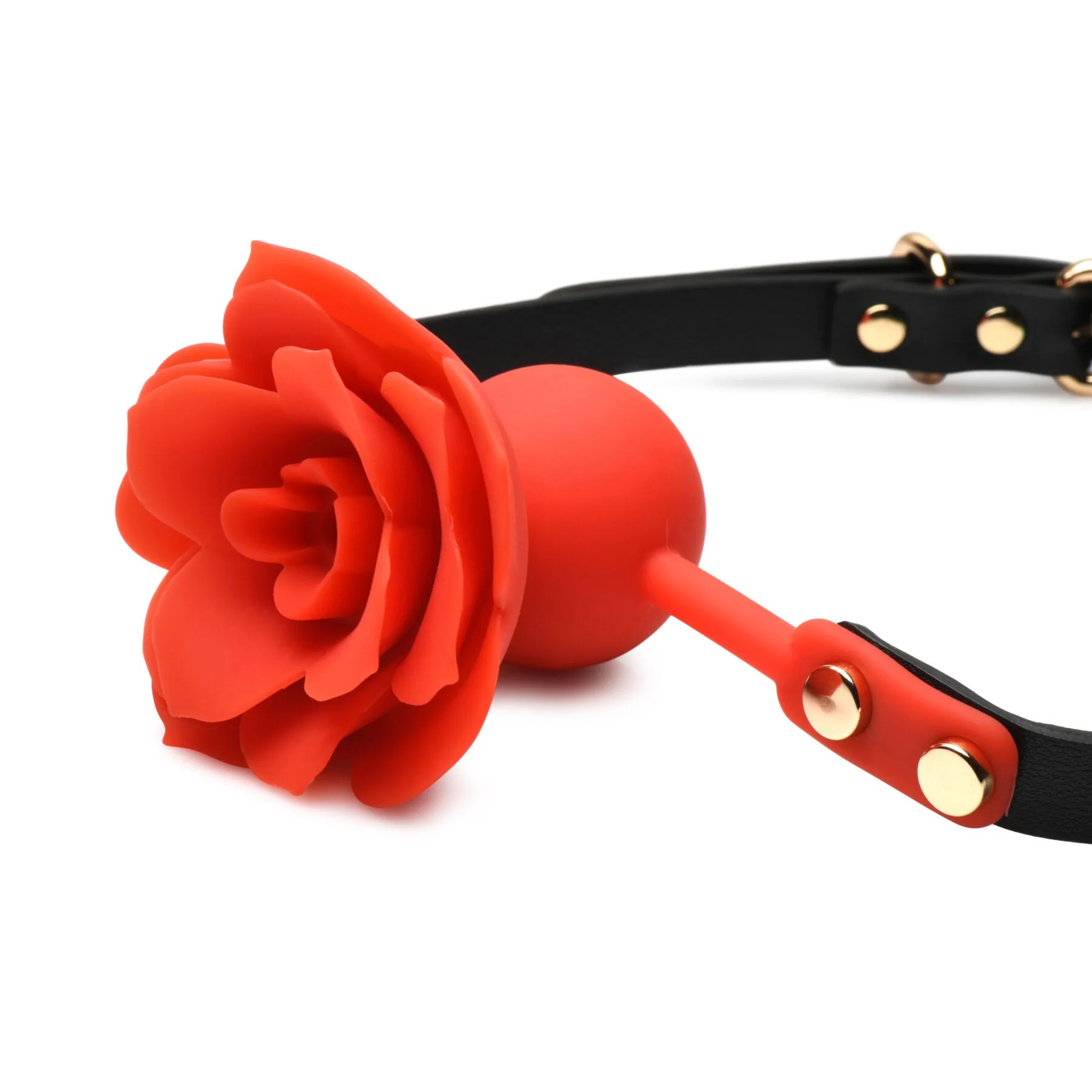 Силіконовий кляп з трояндою Master Series: Blossom Silicone Gag – Red 4 Силіконовий кляп з трояндою Master Series: Blossom Silicone Gag – Red - Зображення 2