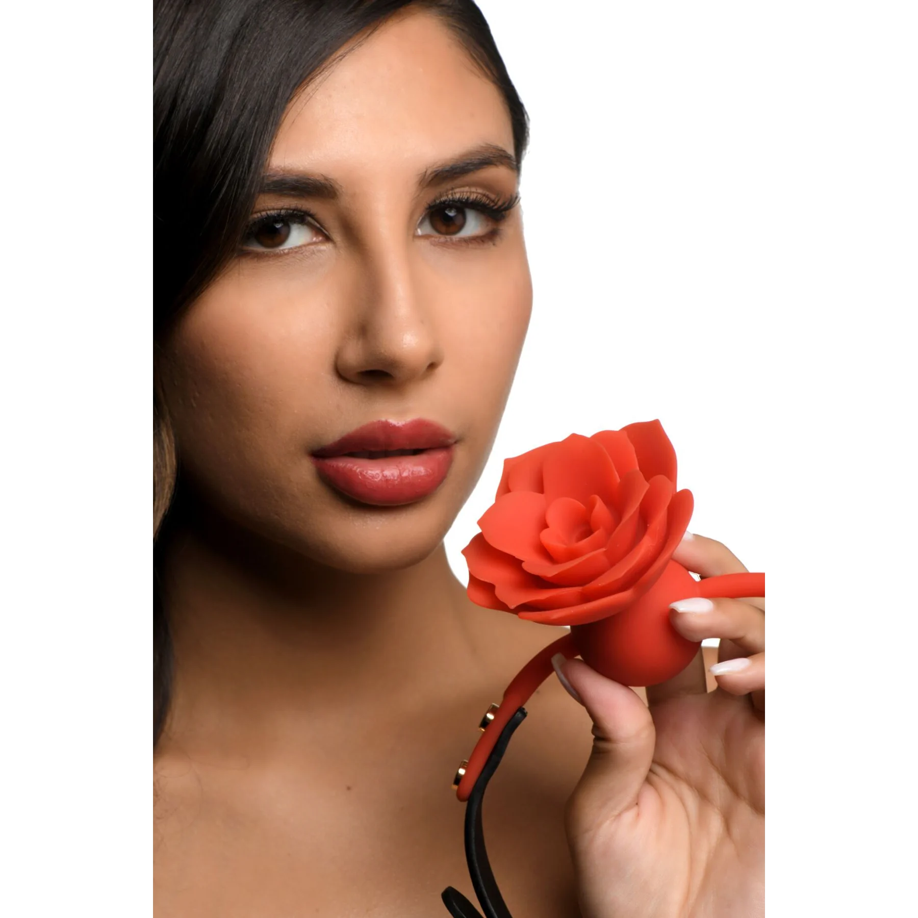 Силіконовий кляп з трояндою Master Series: Blossom Silicone Gag – Red 10 Силіконовий кляп з трояндою Master Series: Blossom Silicone Gag – Red - Зображення 8