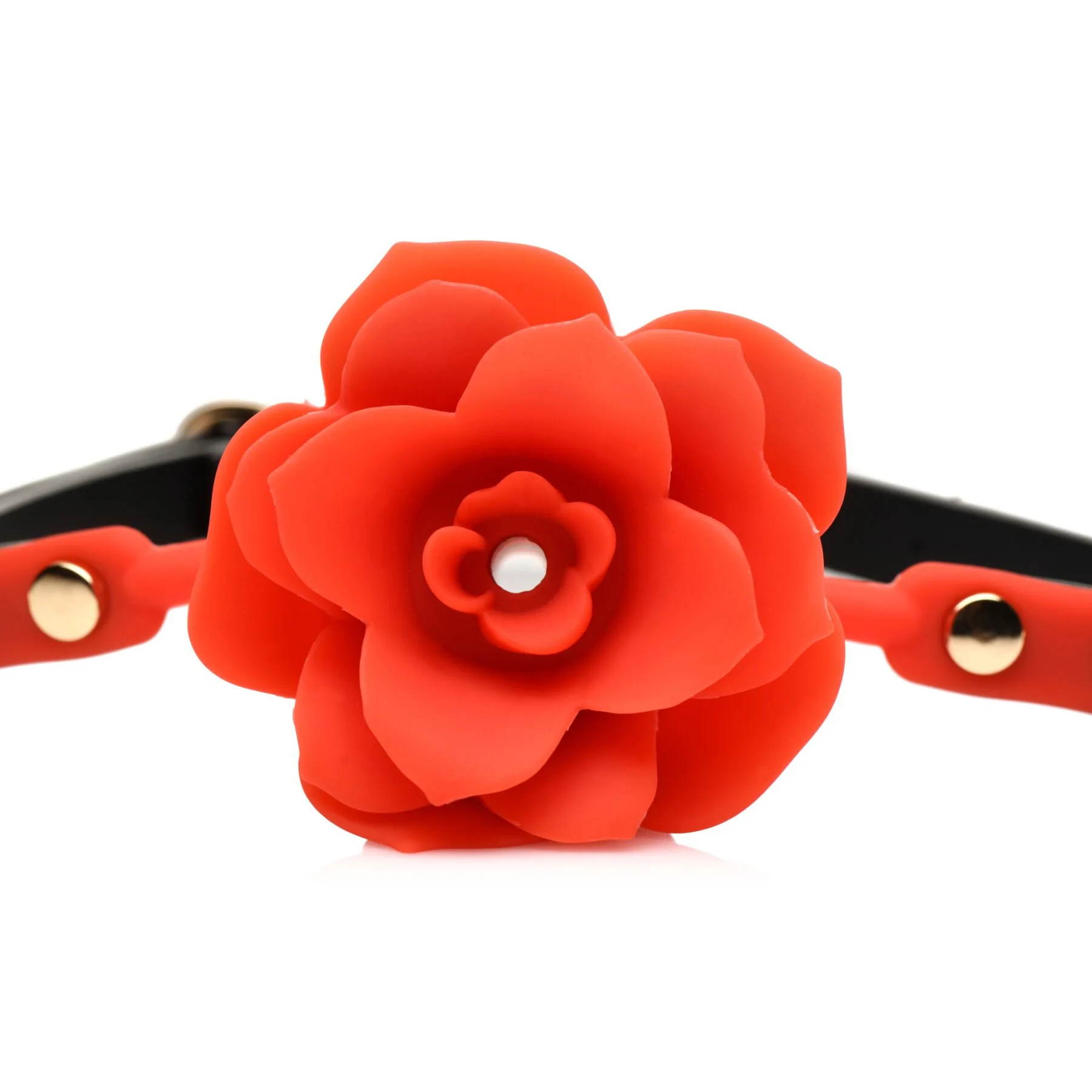Силіконовий кляп з трояндою Master Series: Blossom Silicone Gag – Red 5 Силіконовий кляп з трояндою Master Series: Blossom Silicone Gag – Red - Зображення 3