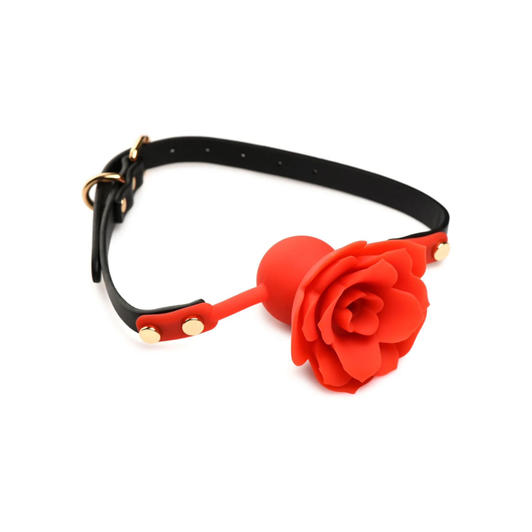 Силіконовий кляп з трояндою Master Series: Blossom Silicone Gag – Red 3 Силіконовий кляп з трояндою Master Series: Blossom Silicone Gag – Red