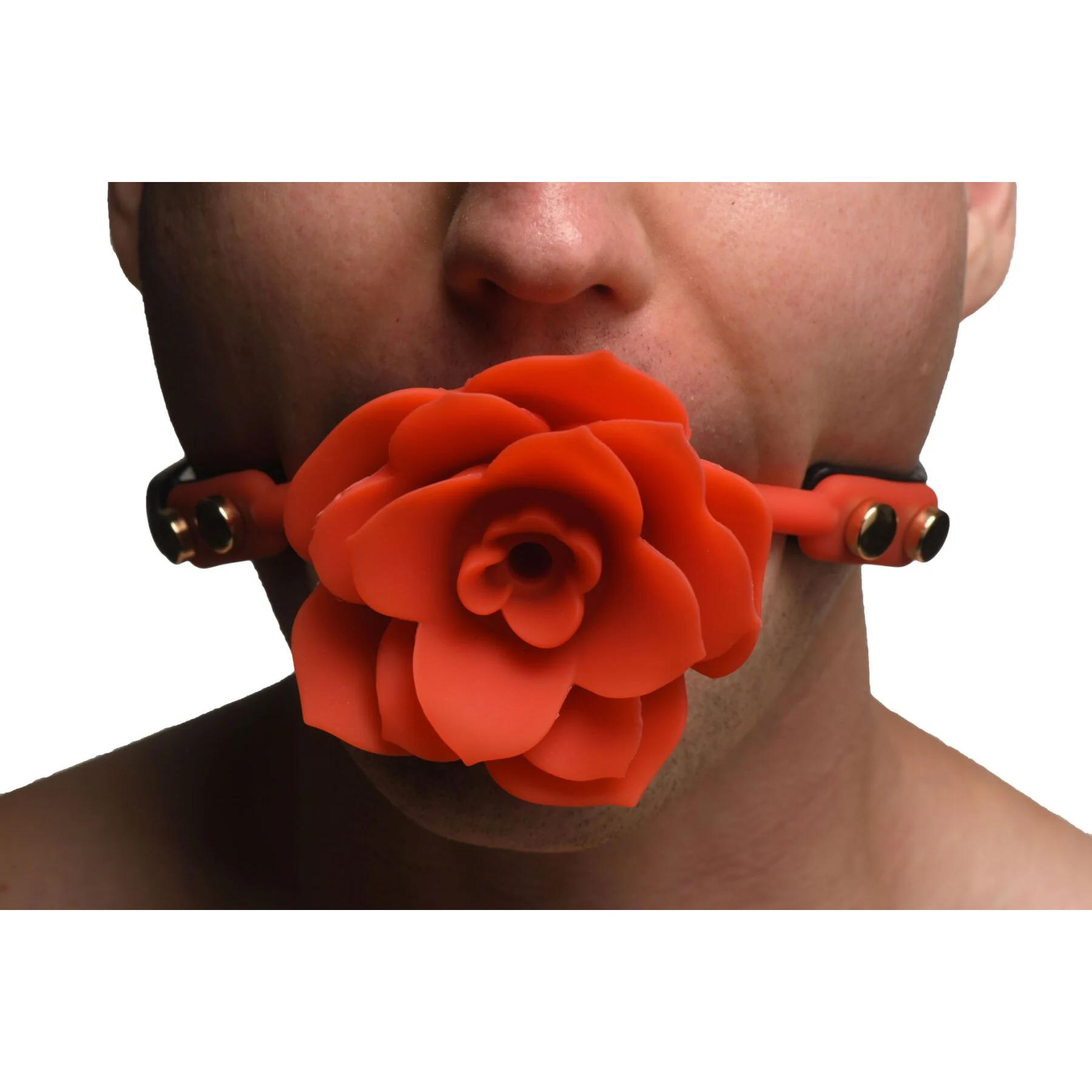 Силіконовий кляп з трояндою Master Series: Blossom Silicone Gag – Red 11 Силіконовий кляп з трояндою Master Series: Blossom Silicone Gag – Red - Зображення 9