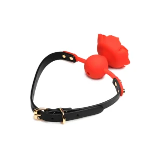 Силіконовий кляп з трояндою Master Series: Blossom Silicone Gag – Red 17 Силіконовий кляп з трояндою Master Series: Blossom Silicone Gag – Red - Зображення 6
