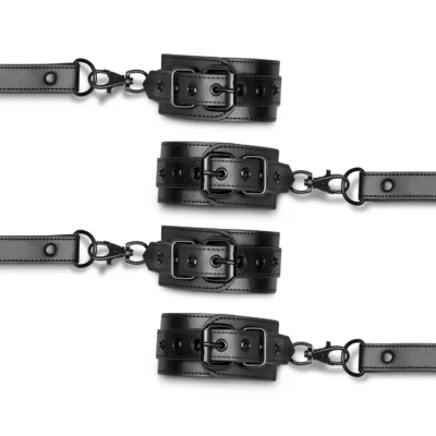 Хрестовина з наручниками та поножами Bedroom Fantasies: Hogtie with Hand and Ankle Cuffs 15 Зображення Хрестовина з наручниками та поножами Bedroom Fantasies: Hogtie with Hand and Ankle Cuffs