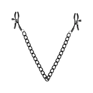 Затискачі для сосків Bedroom Fantasies Nipple Clamps with Chain- Black